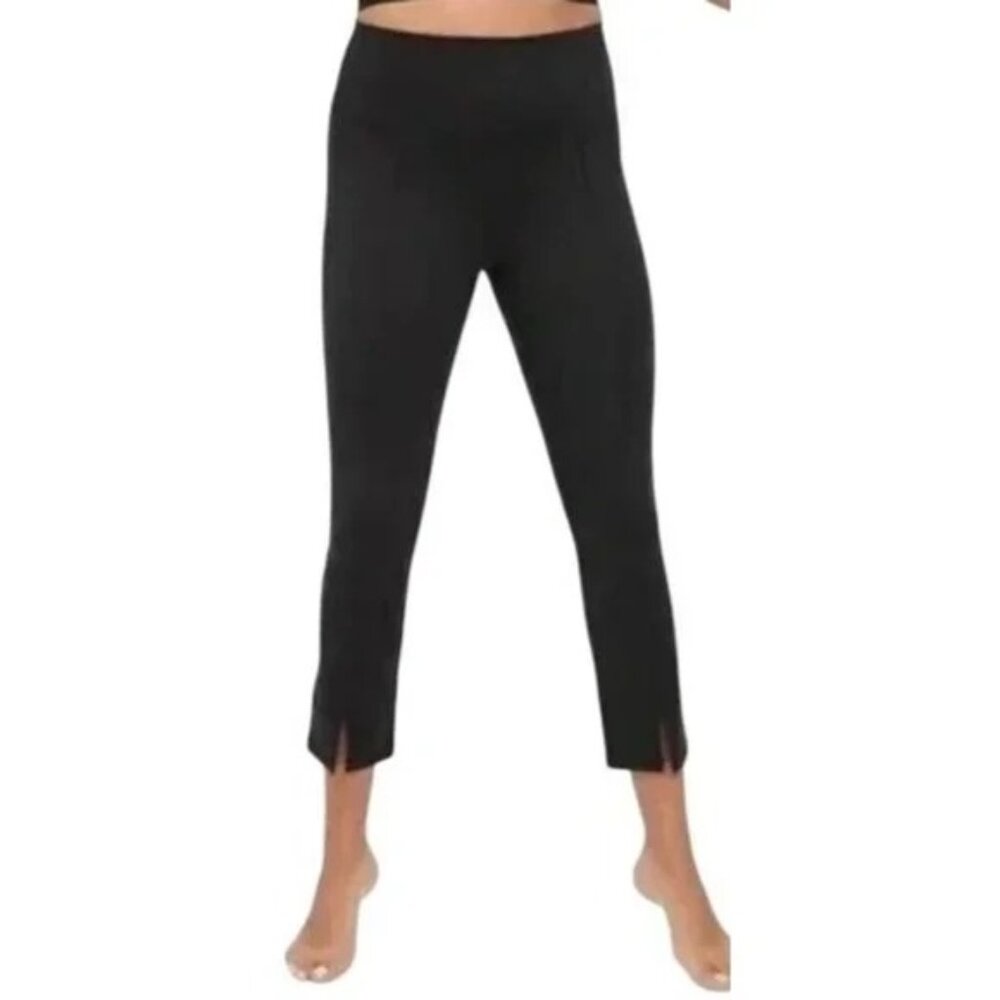 AERIE OFFLINE The Hugger Cropped Flare Slit Hem Legging Sz.‎ Medium Black Lounge